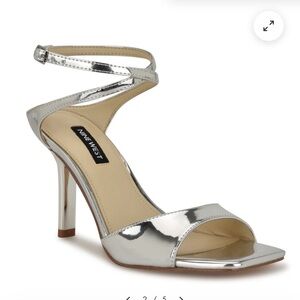 Nine West Metallic Silver Heels